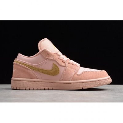 Nike Bayan Air Jordan 1 Low Gs Mercan / Pembe Altın Basketbol Ayakkabısı Türkiye - 9KCLIRZN